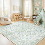 CAPALOCA Machine Washable Rugs Nursery Rug 7x9 Cute Girl Non Slip Low Pile - Image 3