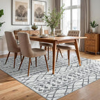 KUTA Area Rug 5x7 Grey, Washable Boho Large Living Room Moroccan Rugs Non-Slip - Image 3