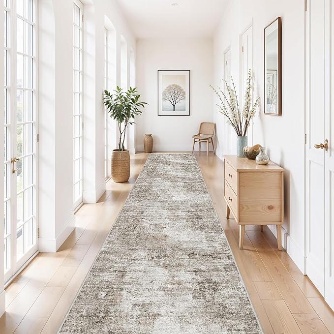 3x20 Extra Long Hallway Runner Rug – Non-Slip Washable Stain-Resistant 20 Ft by ZHXXUJ