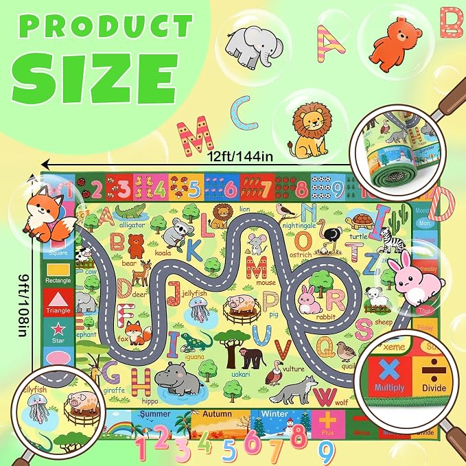 Kids Rug 9x12 Feet Large Play Mat - Image 2