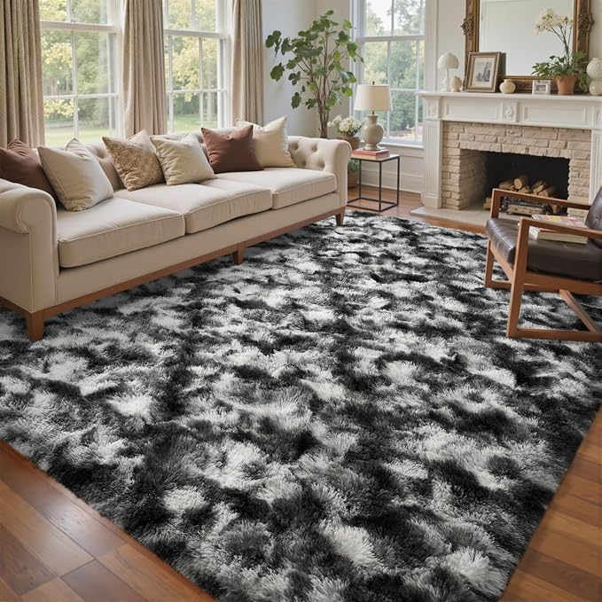 9x12 Ft Extra Large Shag Rugs for Living Room, Tie Dyed Ultra Soft Fluffy Furry - Image 2