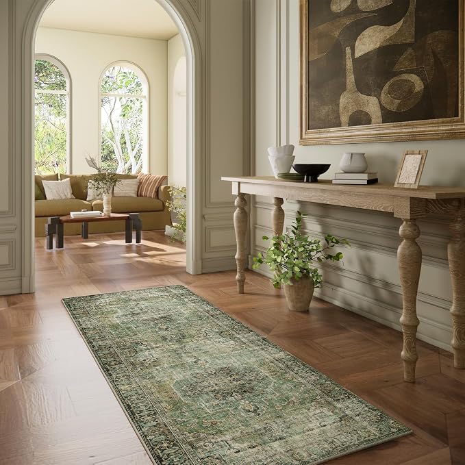 Machine Washable Kitchen Runner Rug: 2'x6' Hallway Rug Non Slip Low-Pile Stain - Image 5