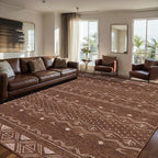 SERISSA 8x10 Area Rugs for Living Room, Washable Non-Slip Coffee Brown Boho Rug by SERISSAHomeDecorCollection