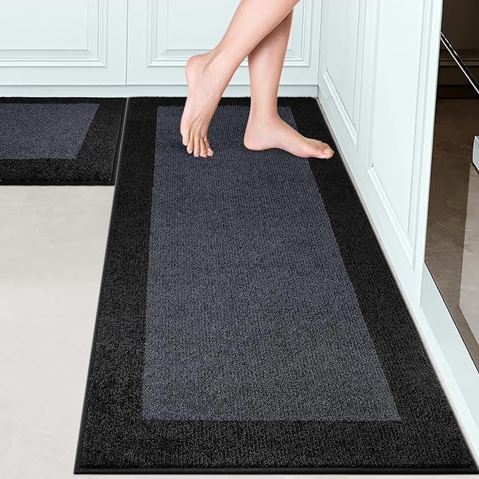 Machine Washable Kitchen Rugs Set of 2, Non Slip Kitchen Mats by Unknown