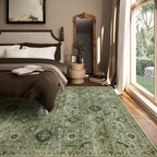 Washable Area Rugs for Living Room: 8x10 Rug Boho Vintage Rugs Stain Resistant - Image 3