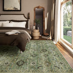 Washable Area Rugs for Living Room: 5x7 Rug Boho Vintage Rugs Stain Resistant - Image 6