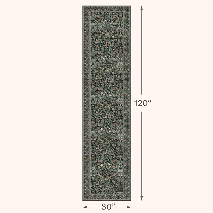 Dark Green 2'6"x10' Hallway Runner Rug - Image 2