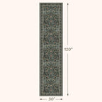 Dark Green 2'6"x10' Hallway Runner Rug - Image 2