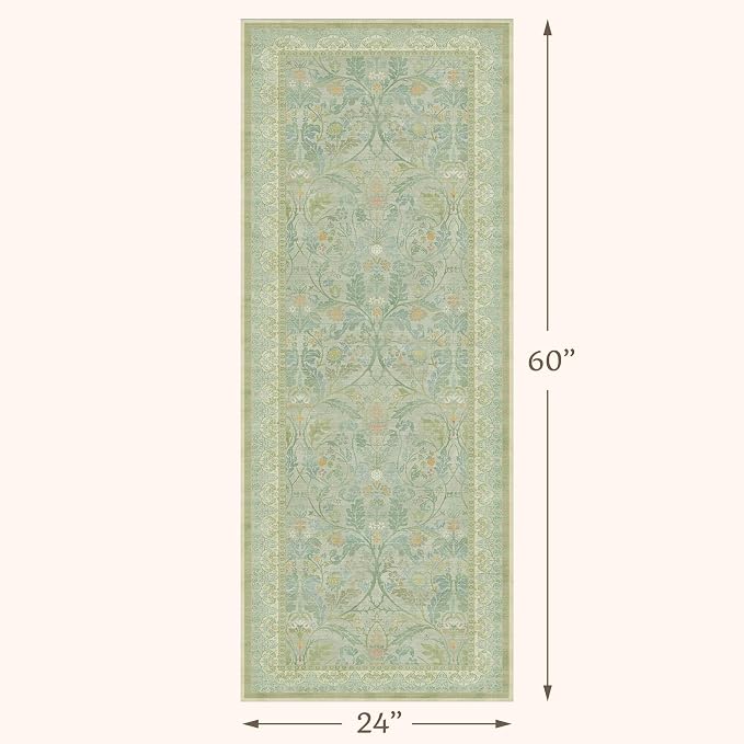 Washable Bathroom Runner Rug 2x5 Non Slip, Sage Green Small Throw Rug - Image 2