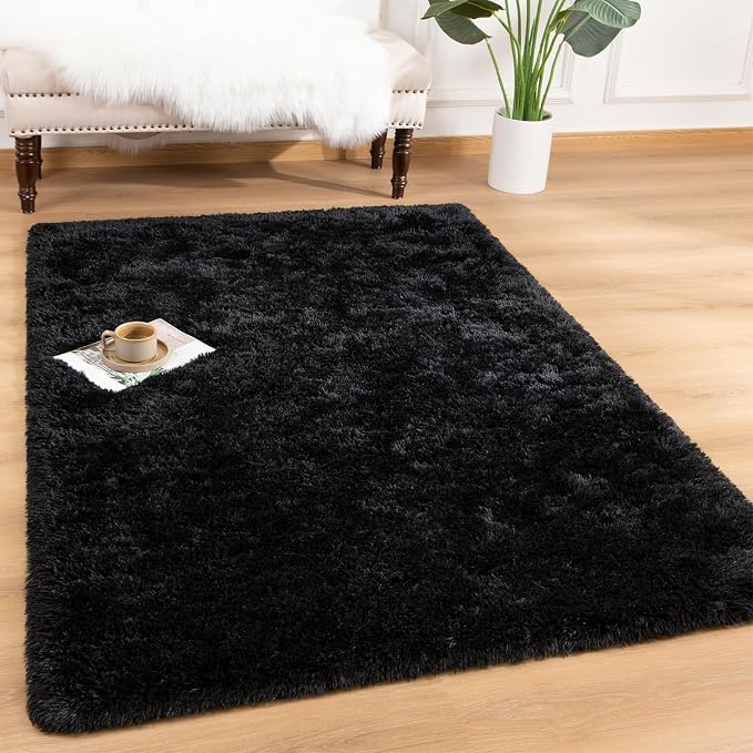 Andecor Soft Fluffy Bedroom Rugs, 4 x 6 Feet Indoor Shaggy Plush Area Rug by Andecor