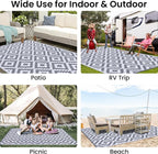 Smiry Waterproof Outdoor Rug 8x10 ft, Reversible Plastic Straw Patio Camping - Image 8