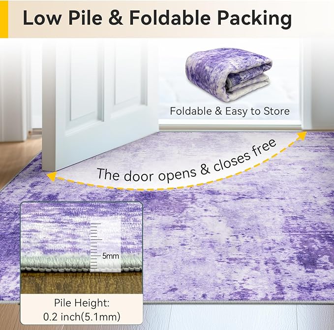 RELEANY Washable Area Rugs 7'x9' Non-Slip Modern Abstract Soft - Image 6