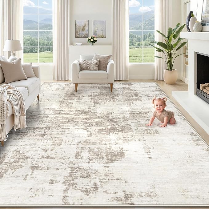 XLUEZ 8x10 Area Rugs for Living Room, Washable Modern Abstract Large Area Rug by XLUEZ