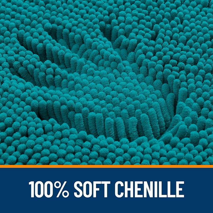 OLANLY Bathroom Rugs 30x18, Extra Soft Absorbent Chenille Bath Rugs, Rubber - Image 3