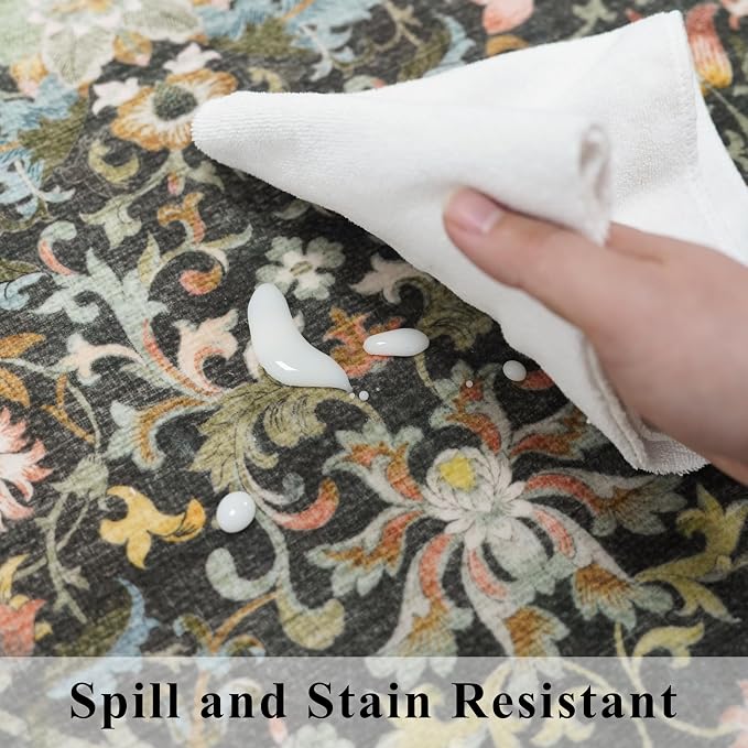 3x5 Living Room Area Rugs: Vintage Washable Non-Slip Rug - Image 4