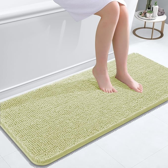 OLANLY Bathroom Runner Rugs 47x20, Soft Absorbent Chenille Bath Rugs, Rubber by OLANLY
