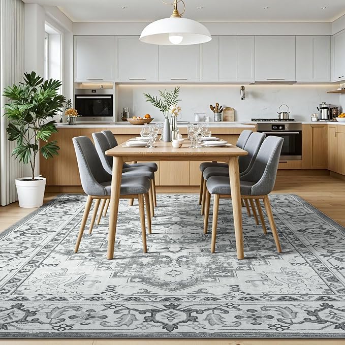 Lessymo 8 x 10 Area Rugs for Living Room- Machine Washable Area Rugs Boho Faux - Image 3