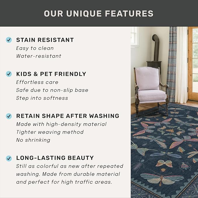 Vintage 2x10 Washable Entryway Indoor Runner Rug, Non Slip Carpet - Image 7