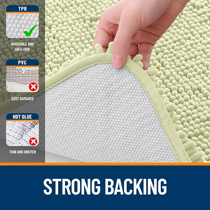 OLANLY Toilet Rugs U-Shaped 20x20, Extra Soft Absorbent Chenille Contour - Image 6