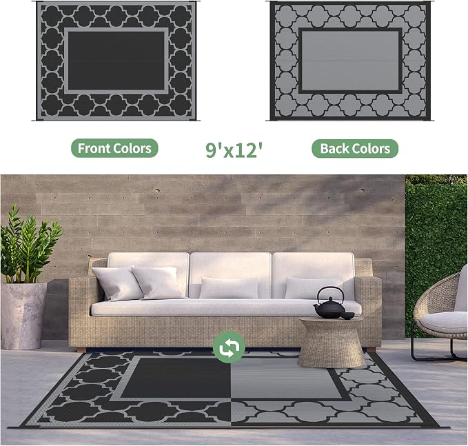 GENIMO Outdoor Rug 9' x 12' Waterproof - Image 4