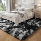 PAGISOFE Black White Grey Rugs for Living Room 5x8, Shag Fuzzy Fluffy - Image 5