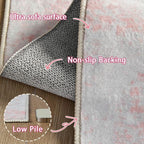 Latte&Fog Large 6x9 Pink Rugs, Modern Abstract Washable Area Rugs - Image 7