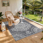 Pauwer Waterproof Outdoor Rug 6x9, Reversible Plastic Straw Patio Camping Rug - Image 6