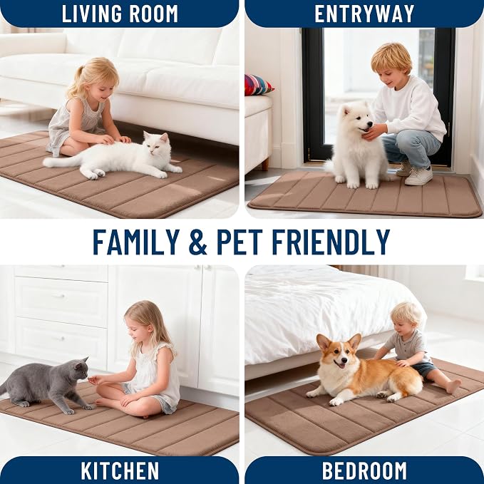 OLANLY Memory Foam Bath Mat 40x24, Super Soft Absorbent Bathroom Rugs, Quick Dry - Image 9
