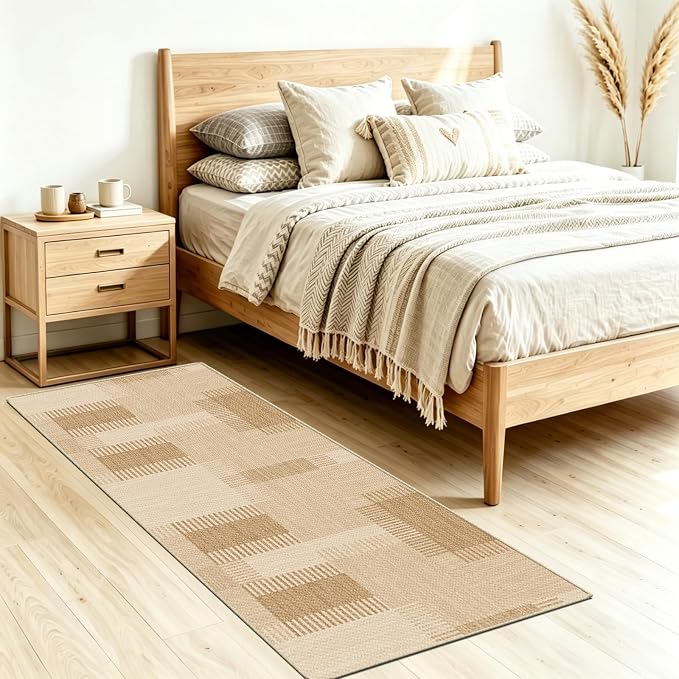 Faux Linen Washable Runner Rug: Water Absorbent Surface Non-Slip Rubber Bottom - Image 7