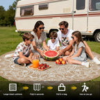 Pauwer Waterproof Outdoor Rug 8ft, Reversible Plastic Straw Patio Camping Rug - Image 5
