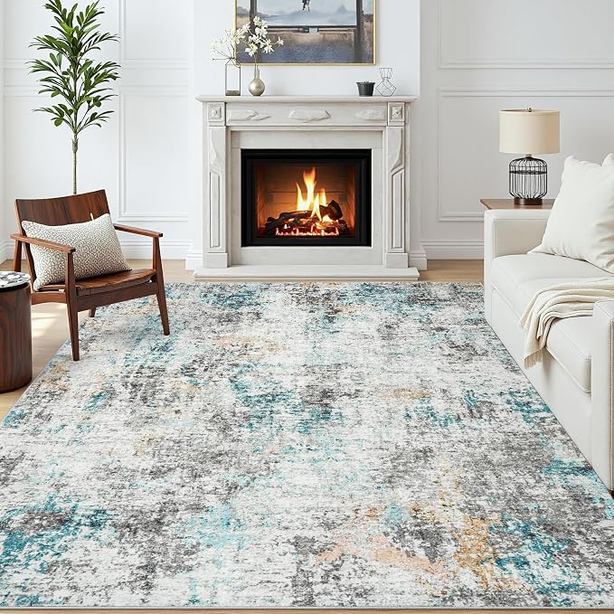 Area Rugs 5x7 Living Room: Large Soft Washable Rug Modern Abstract Anti-Skid - Image 2
