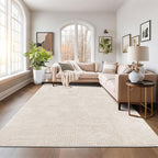 Pauwer 9x12 Washable Area Rugs for Living Room Modern Beige Solid Color Soft - Image 7