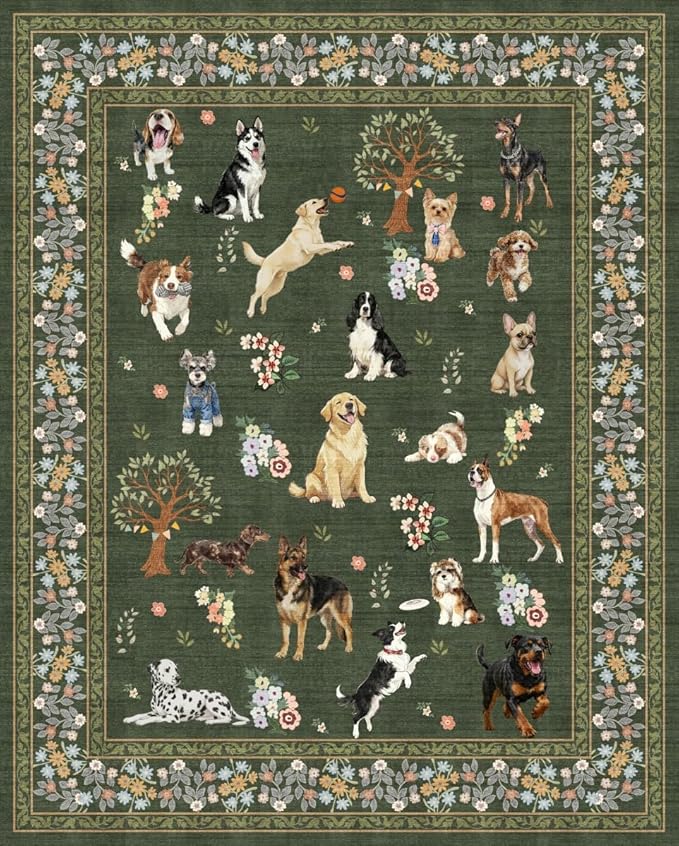 Washable Area Rug 8x10, Large Soft Dog Rugs by WelcometoBabovid