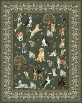 Dogs Area Rugs 9x12 Living Room, Washable Rug Non Slip Floral Low Pile Large Rug by WelcometoBabovid