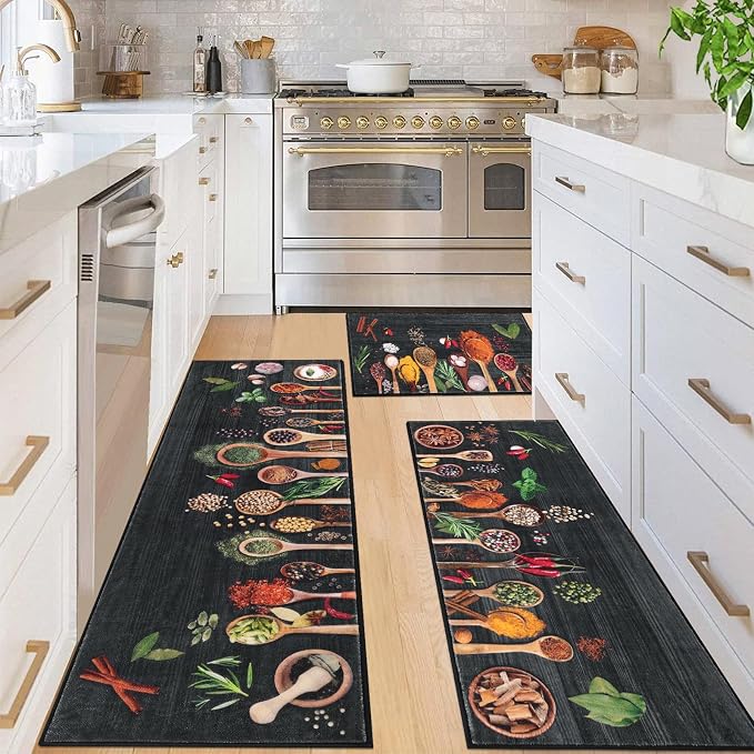 Vaukki Boho Kitchen Rug Sets 3 Pieces, Washable Kitchen Mats by Vaukki