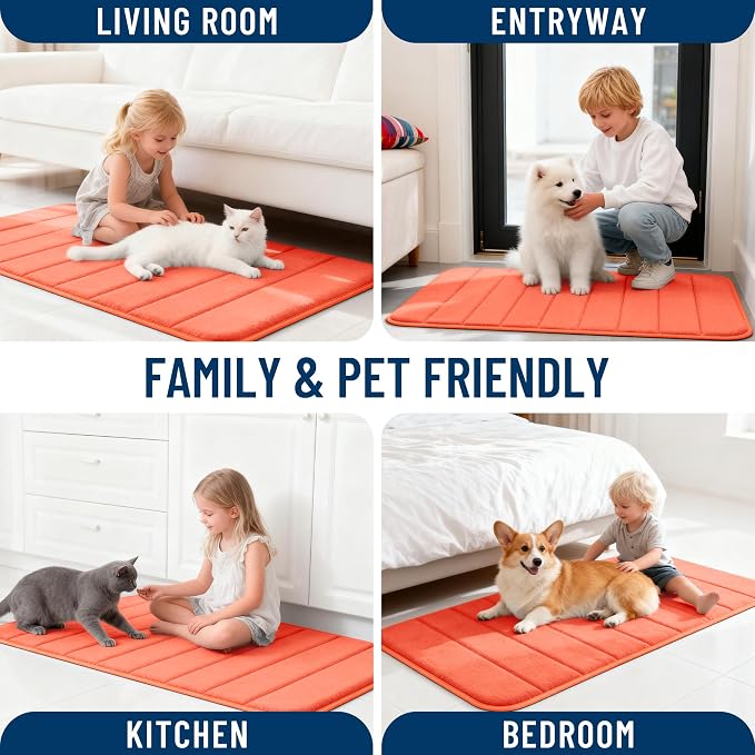 OLANLY Memory Foam Long Bathroom Rugs Runner 47x24, Super Soft Absorbent Bath - Image 9