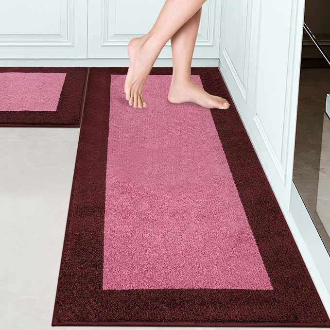 Machine Washable Runner Rugs Set of 2, Non Slip Kitchen Mats by Unknown