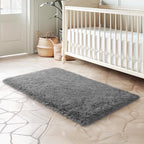 qulint 2x3 Rug for Bedroom, Soft Shag Dark Grey Besides Rug Fuzzy Shaggy Small - Image 7