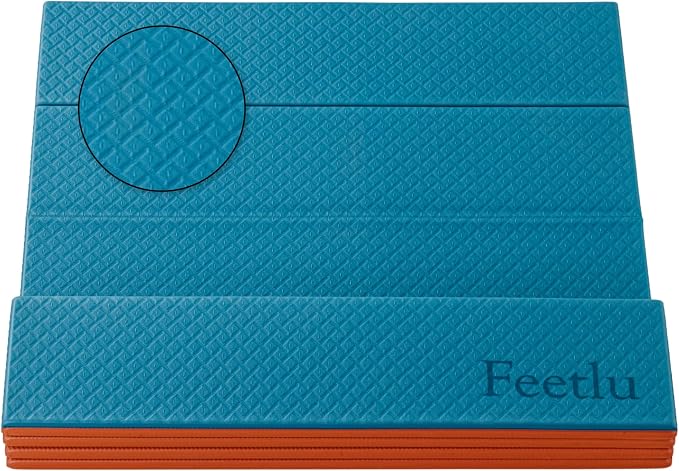 Foldable Yoga Exercise Mat, 6mm/8mm/10mm/12mm Thickness, 72 x 24 Inch by Feetlu