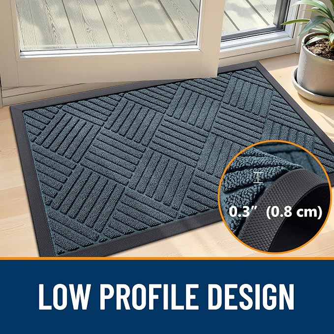 OLANLY Front Door Mat Outside Entrance 33x21, Heavy Duty Sturdy Natural Rubber - Image 4