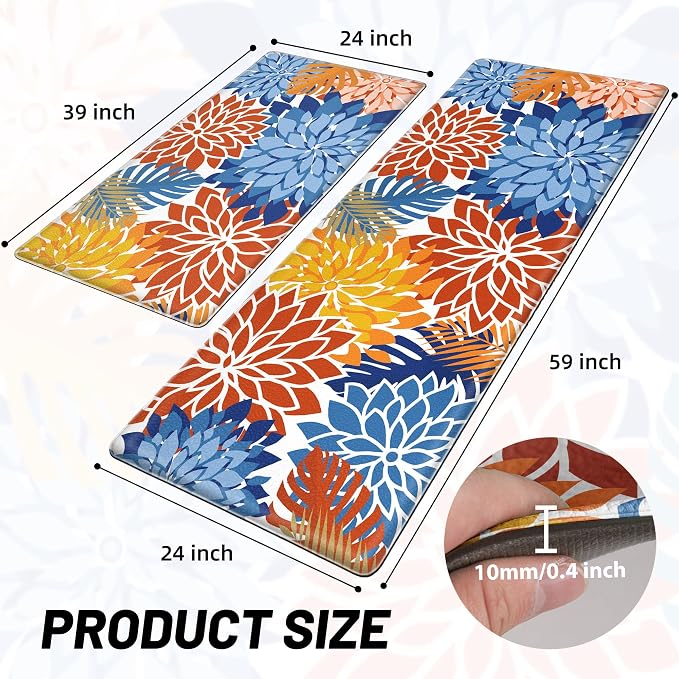 Arenarug Kitchen Mats for Floor 2PCS Cushioned Anti Fatigue Kitchen Mats - Image 2