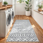 KUTA 3x5 Entryway Rug, Ultra Soft Distressed Geometric Print Throw Carpet - Image 3