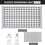 HUGEAR Outdoor Waterproof Rug 8'x10' Plastic Straw Rugs Washable Reversible - Image 2