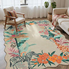 Rugxara 4x6 Rug for Living Room Bedroom, Leopard/Cheetah/Zebra/Tiger Print Area by Rugxara