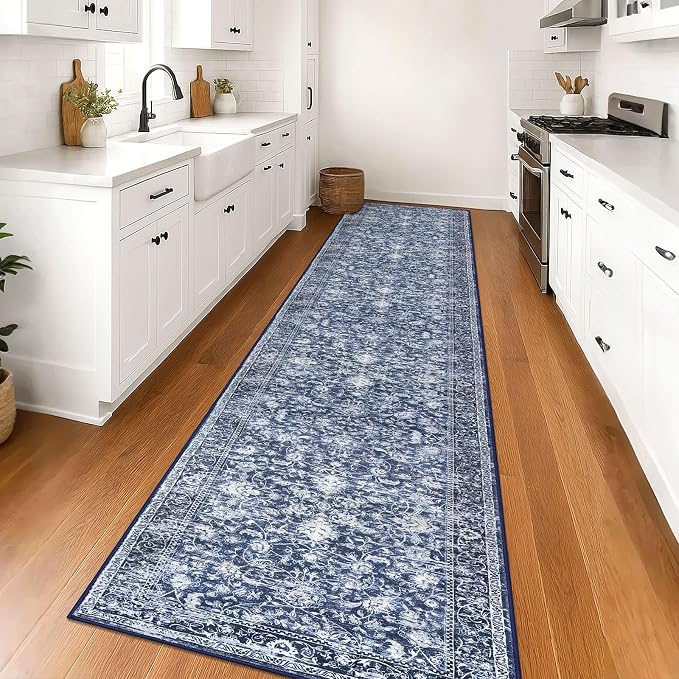 KILOCOCO Runner for Hallway 3x16 Runner Rug Printed Vintage Floral Washable Rug - Image 3
