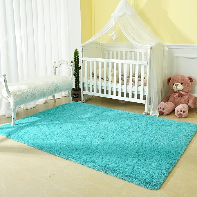 Andecor Soft Fluffy Bedroom Rugs, 4 x 6 Feet Indoor Shaggy Plush Area Rug - Image 3