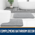 OLANLY Bathroom Rugs 35x24, Extra Soft Absorbent Chenille Bath Rugs, Rubber - Image 8