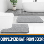 OLANLY Toilet Rugs U-Shaped 24x24, Extra Soft Absorbent Chenille Contour - Image 7