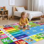 ABC Educational Area Rug for Kids Playroom, Non Slip Washable Classroom Rug - Image 2