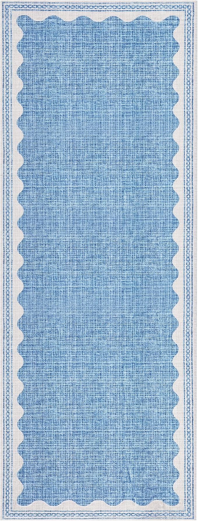 GarveeHome 2x6 Runner Rug for Hallway Washable Kitchen Rugs Non Slip Solid Blue - Image 4